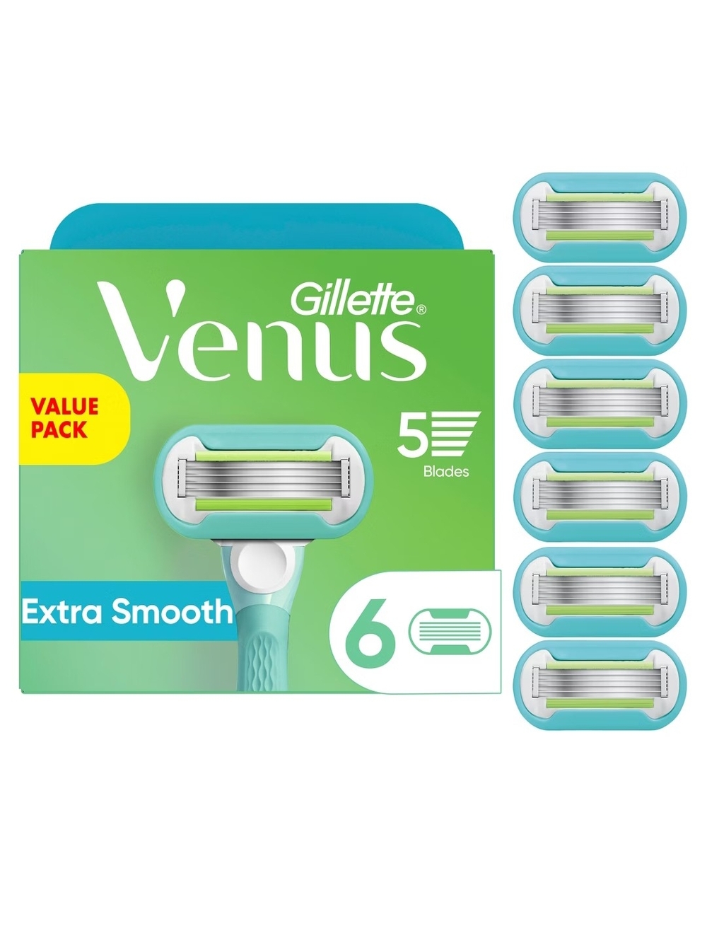 VENUS Razor Cartridge Pack - Aqua and Green Packaging